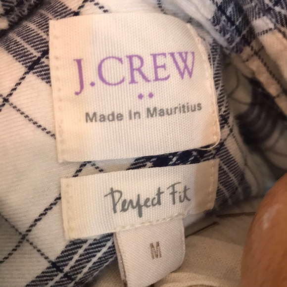 J. Crew Navy/cream shirt size M - Picture 3 of 4